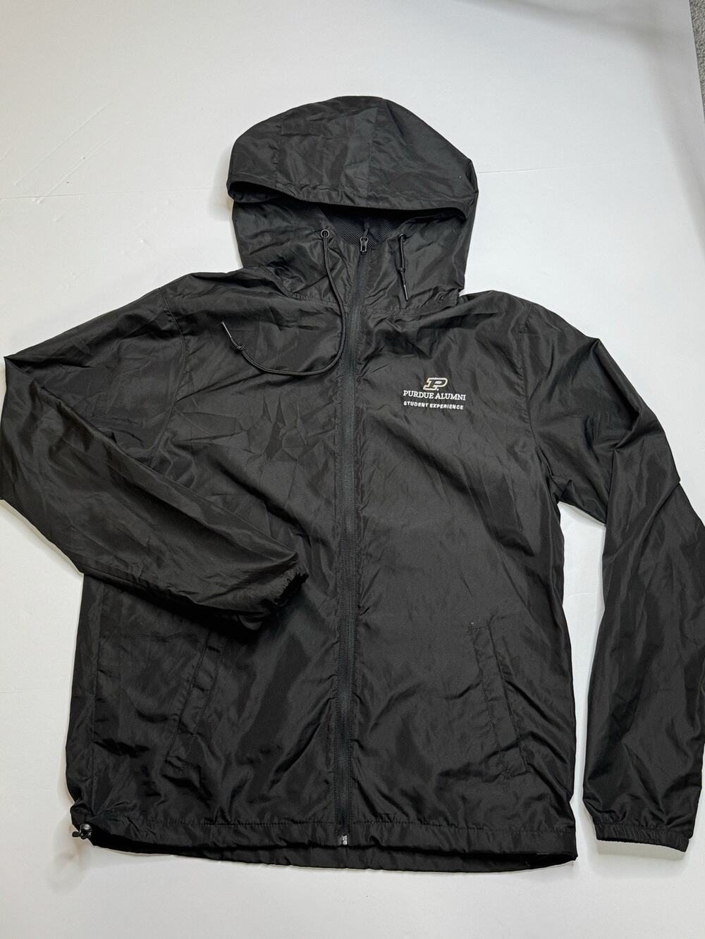 Purdue Alumni Student Experience Men’s M Black Full Zip Windbreaker Jacket PASE